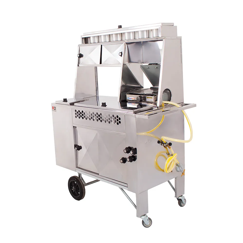 Carrinho 2 em 1 de Lanche e Hot-Dog com Chapa e Prensa R2 11407 - Imagem 3