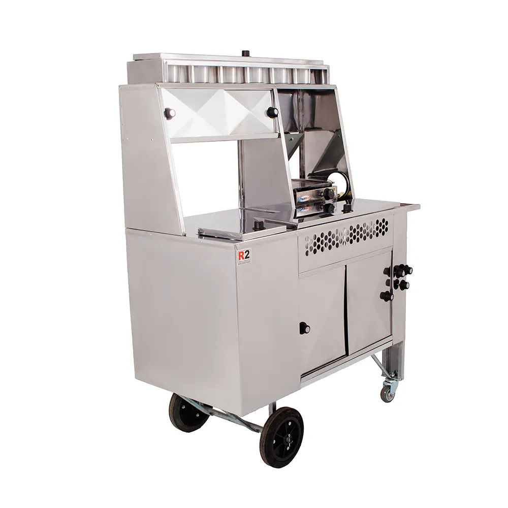 Carrinho 2 em 1 de Lanche e Hot-Dog com Chapa e Prensa R2 11407 - Imagem 4