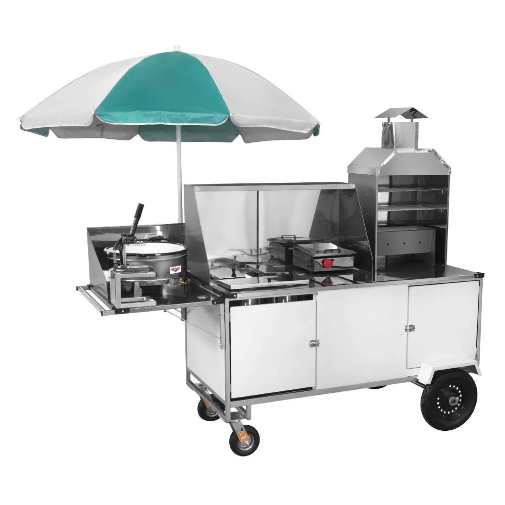 Carrinho 5 em 1 Cefaz Churrasco Hot Dog Lanche Salgado e Batata Frita Branco BLC33P/GS