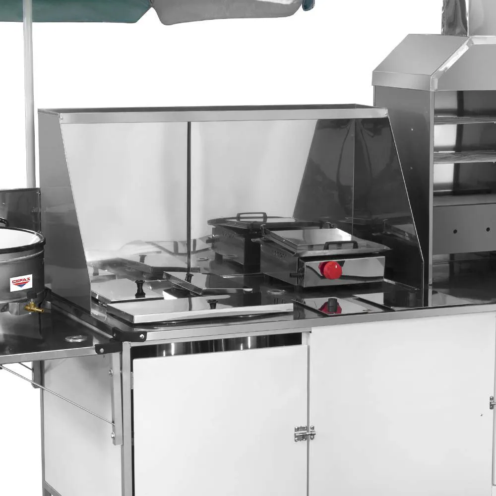 Carrinho 5 em 1 Cefaz Churrasco Hot Dog Lanche Salgado e Batata Frita Branco BLC33P/GS - Imagem 4