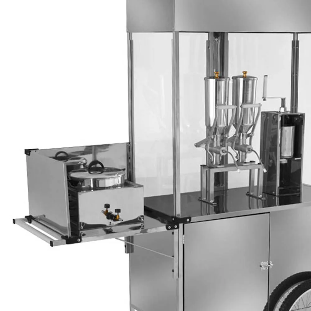 Carrinho de Churros Cefaz Inox 2 Doceiras e Rodas de Bicicleta L23P - Imagem 3