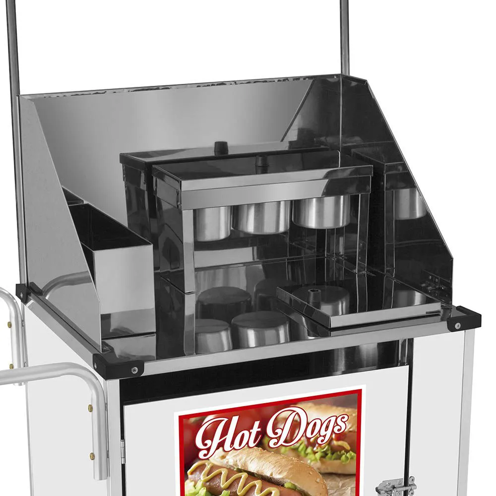 Carrinho de Hot Dog Cefaz Simples Branco Pneumáticas e Toldo BS08P/T - Imagem 2