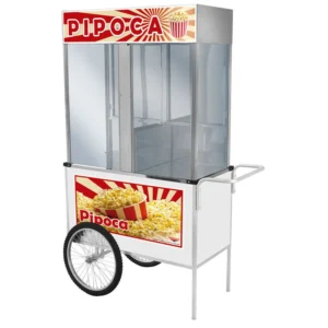 Carrinho de Pipoca Cefaz Luxo Branco Rodas de Bicicleta BL21RB