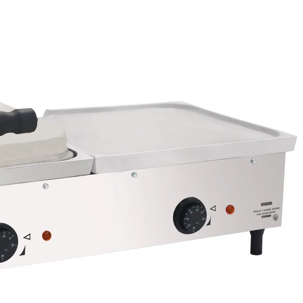 Chapa Sanduicheira Elétrica de Aluminio Venâncio Conjugada 67 cm com Prensa SCE70A 220V - Imagem 2