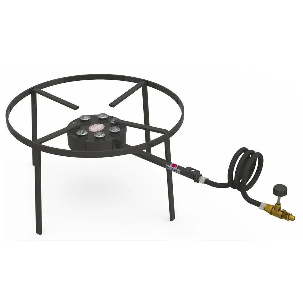 Fogão Industrial Progás Alta Pressão 7 Caulim Redondos F1B7