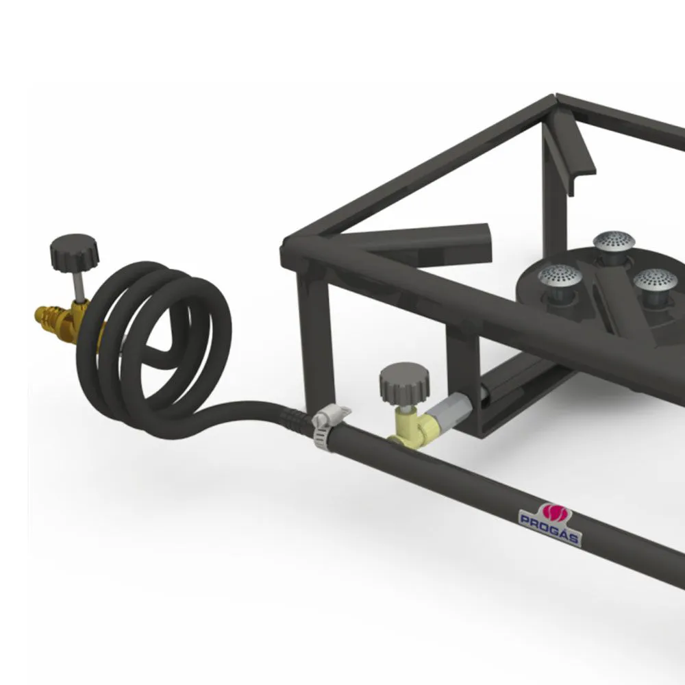 Fogão Industrial 2 Bocas Progás Alta Pressão 6 Caulim Retangular F2B6 - Imagem 2