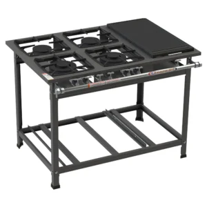 Fogão Industrial Itajobi 4 Bocas com 2 Bocas Duplas Baixa Pressão com Chapa Ativo P7