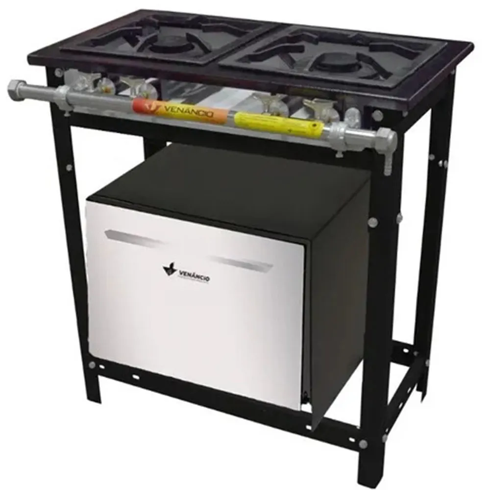 Fogão Venâncio Extra 2 Bocas Duplas Forno E2d2f