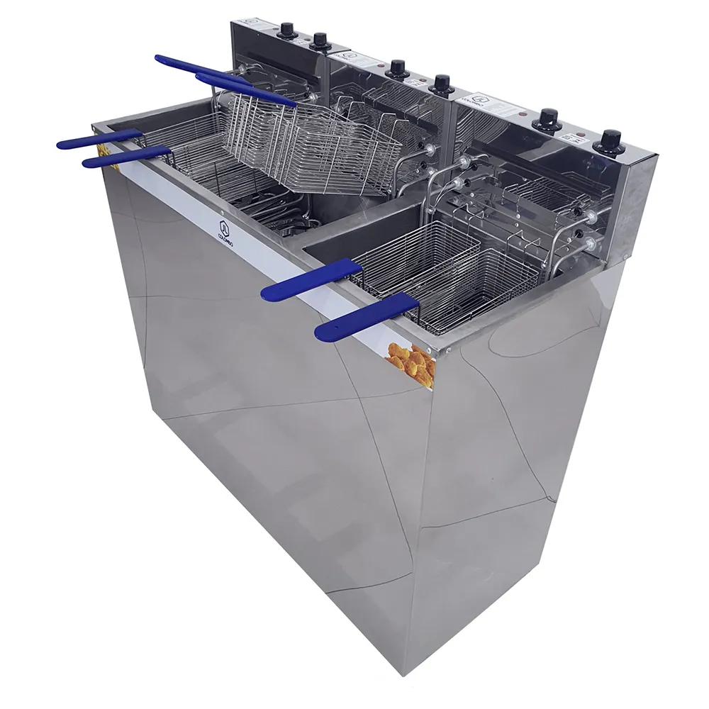 Fritadeira Elétrica Água e Óleo JL Colombo Gabinete 2 Cubas 36 Litros e 18 Litros 8000W 148308